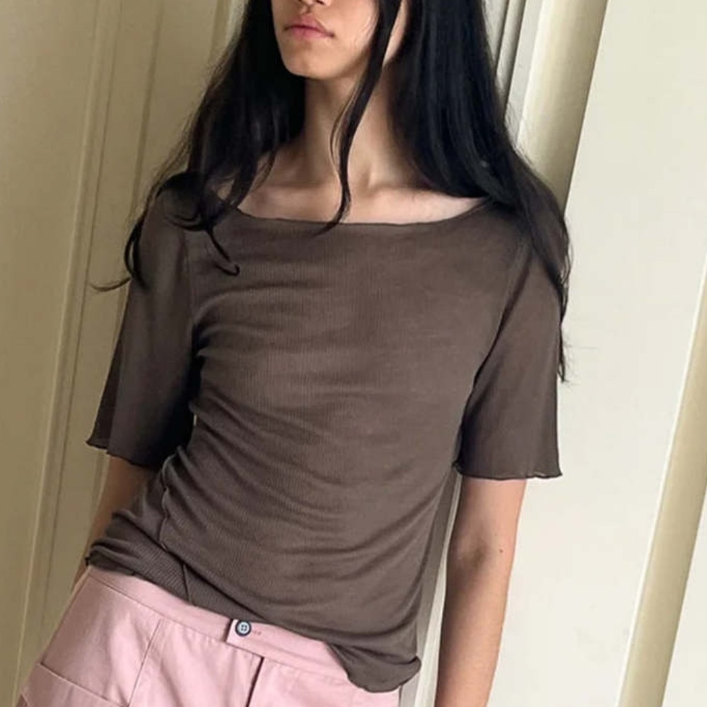 DEIJI STUDIOS The Square Knit Tee In Stone NWT with Flaws XS Read - Picture 2 of 16